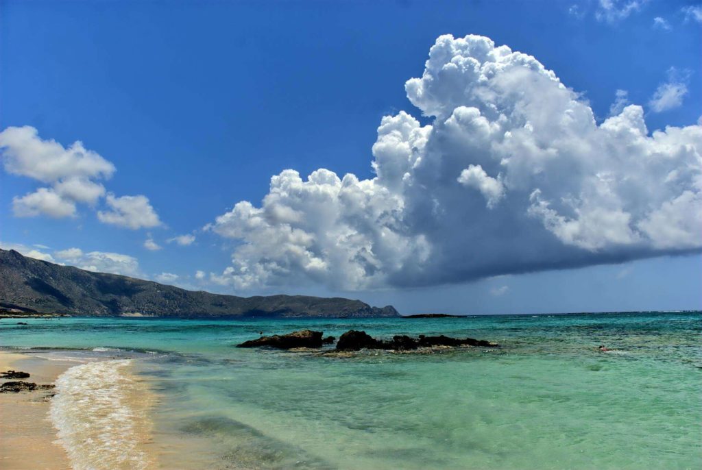 beutiful beach bay in sunny day with beautiful clouds