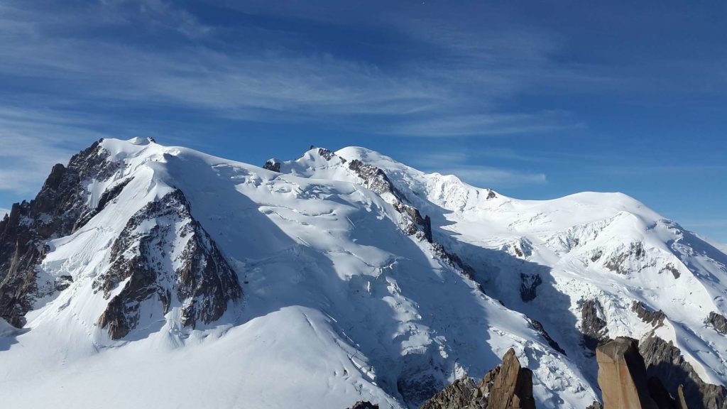 Snowed mount Mont Blanc
