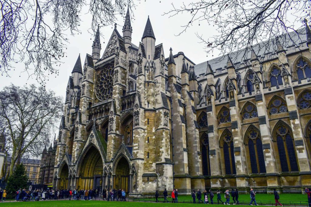 Westminster Abbey in cloudy day