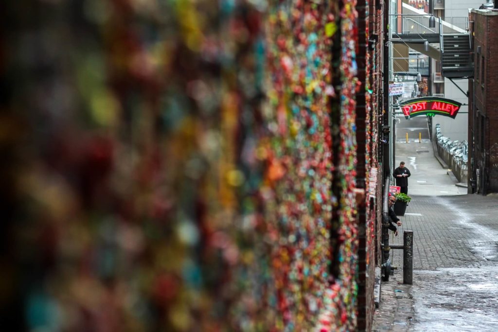 post alley gum wall in seattle