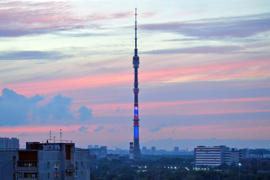 Ostankino Tower television and radio tower in Moscow