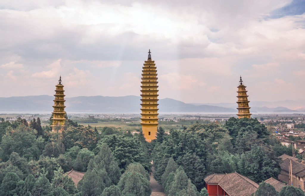 three pagodas in dali china