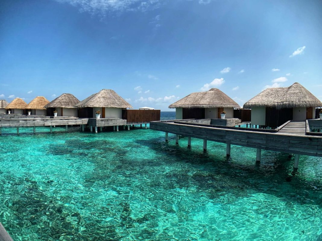 overwater villa at the w hotel luxury resort in the maldives