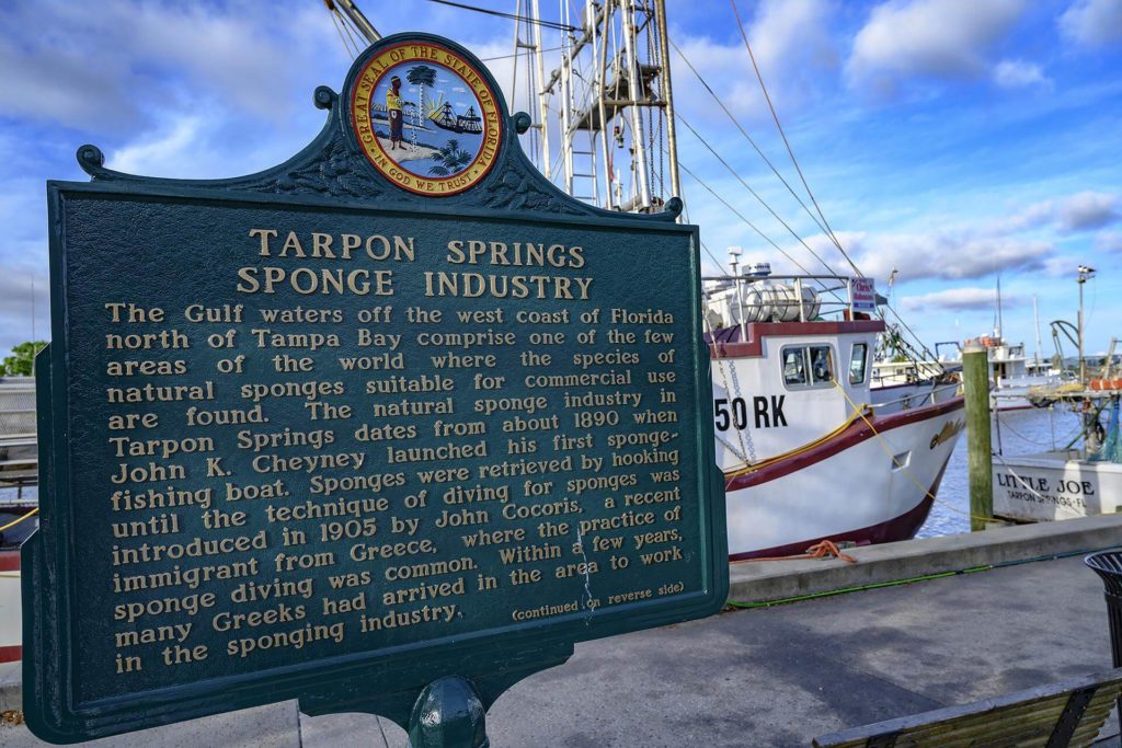 Tarpon Springs florida sign sponge industry